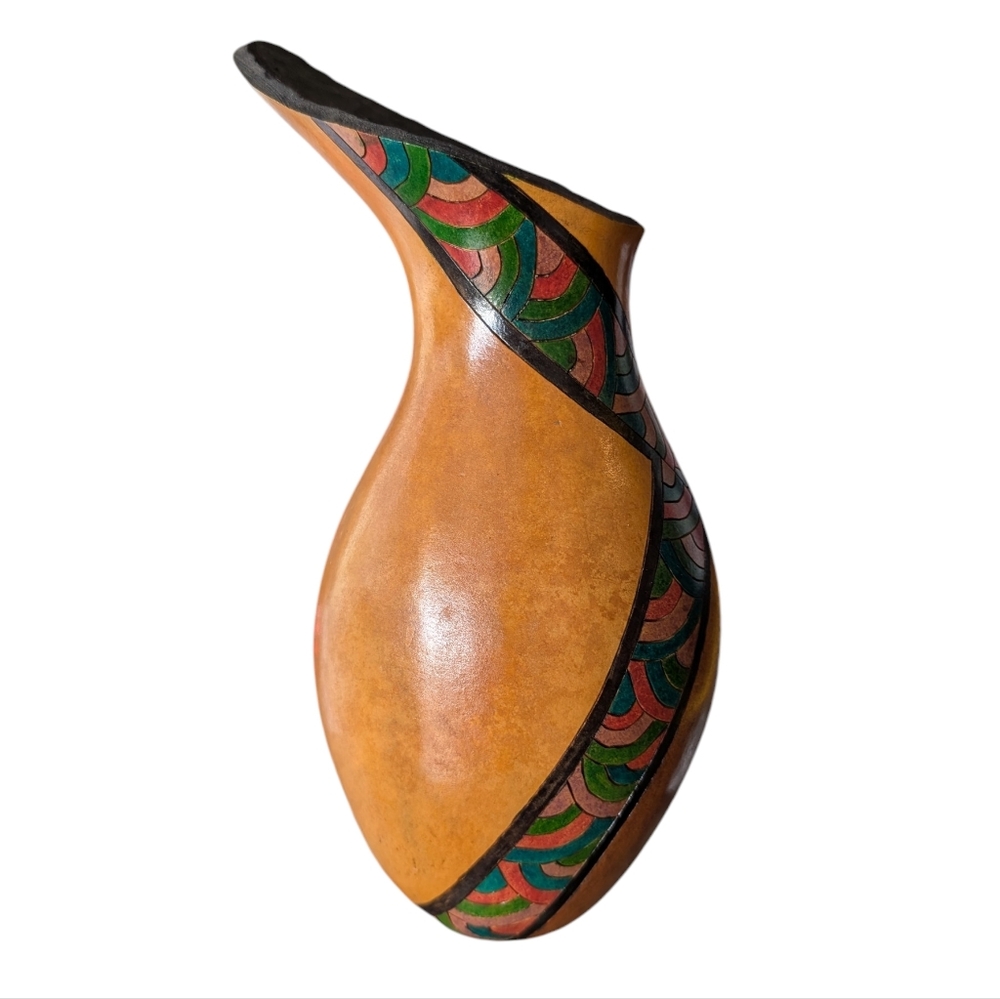 Colorful Handcrafted Gourd Vase Home Decor